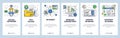 Web site onboarding screens. Internet and global network services. Wireless connection and document access. Menu vector