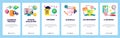 Web site onboarding screens. Online education and internet courses. Menu vector banner template for website and mobile