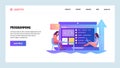 Web site onboarding screens. Programmers coding software application. Menu vector banner template for website and mobile Royalty Free Stock Photo