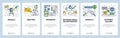 Web site onboarding screens. Project, software program, internet shop. Menu vector banner template for website and