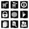 Web site vector glossy icon set Royalty Free Stock Photo