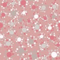 Small circles around large circles - seamless pattern. Cute doodle uneven, crooked circles like a flowers.