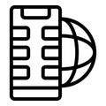 Web smartphone icon outline vector. Server system Royalty Free Stock Photo