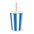 Soda paper cup drink with straw