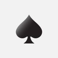 Spades playing card symbol isolated flat design vector illustration on white background. Royalty Free Stock Photo