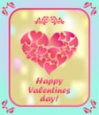 Web sparkly gold banner of 14th February happy valentine`s day wish card or poster for ValentineÃ¢â¬â¢s day with decorative heart sha