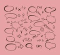 Speech bubbles and arrows drawn by hand set. vector Royalty Free Stock Photo