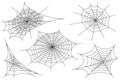 Web spider cobweb icons set. Outline illustration of web spider cobweb vector icons for web