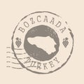 Stamp Postal of Bozcaada island. Map Silhouette rubber Seal. Design Retro Travel. Seal Map of Bozcaada island grunge Royalty Free Stock Photo