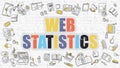 Web Statistics Concept with Doodle Design Icons.