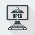 Web store open - Vector flat icon Royalty Free Stock Photo
