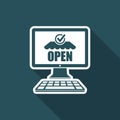 Web store open - Vector flat icon Royalty Free Stock Photo