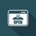 Web store open - Vector flat icon Royalty Free Stock Photo