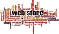 Web store word cloud concept Royalty Free Stock Photo