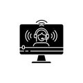 Web streaming black glyph icon Royalty Free Stock Photo