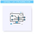 Web streaming data line icon.Editable illustration