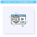 Web streaming line icon. Editable illustration Royalty Free Stock Photo