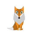 Stylized orange fox front vector