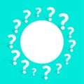 web support and help question mark background with text space