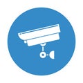 Web Surveillance CCTV security camera round blue icon