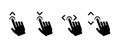 Swipe on left, right, down and up. Touch forefinger on phone. Scroll icon. Drag finger in screen.