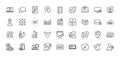 Web system, Puzzle and Search employee line icons pack. For web app. Line icons. Vector