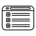 Web task schedule icon outline vector. Event time Royalty Free Stock Photo