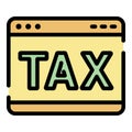 Web tax icon color outline vector Royalty Free Stock Photo