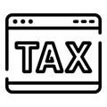 Web tax icon, outline style Royalty Free Stock Photo