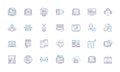 Web technology line icons collection. HTML, CSS, JavaScript, PHP, MySQL, AJAX, jQuery vector and linear illustration Royalty Free Stock Photo