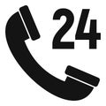 Web telephone service center icon, simple style