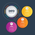 Web Template of a chart  infographic  mind map. Vector Business presentation or infographic with 3 options. 3-steps Dynamic Royalty Free Stock Photo