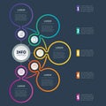 Web Template of a chart, mindmap or diagram with 5 steps. Business presentation or infographic with 5 options. Vector dynamic inf Royalty Free Stock Photo