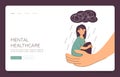 Web template concept of help to woman suffers from depression mental health diseases or Bipolar disorder