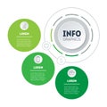 Web Template of a sales pipeline or info chart. Annual report, 3-steps diagram. Eco Business presentation with 3 options.
