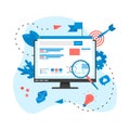 Web template. Search engine result pag vector, Page showing search results of a query, web search concept on smartphone Web