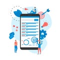Web template. Search engine result pag vector, Page showing search results of a query, web search concept on smartphone Web