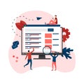 Web template. Search engine result pag vector, Page showing search results of a query, web search concept on smartphone