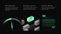 Modern minimalist UI UX website design template on dark interface layout Royalty Free Stock Photo