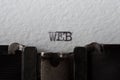 web text on the vintage typewriter