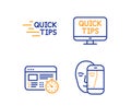 Web timer, Education and Web tutorials icons set. Face biometrics sign. Vector