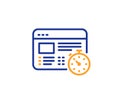 Web timer line icon. Online quiz test sign. Vector Royalty Free Stock Photo