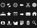Web toolbar icons on black background Royalty Free Stock Photo