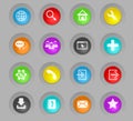 Web tools colored plastic round buttons icon set