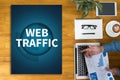 WEB TRAFFIC (business, technology, internet and networking concept ) Royalty Free Stock Photo