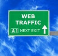 WEB TRAFFIC road sign against clear blue sky Royalty Free Stock Photo