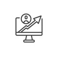 Web traffic statistics line icon