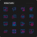Web traffic thin line icons set Royalty Free Stock Photo