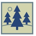 Trees icon. Vector isolated monochrome Royalty Free Stock Photo
