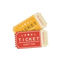 Two tickets, admit one Royalty Free Stock Photo